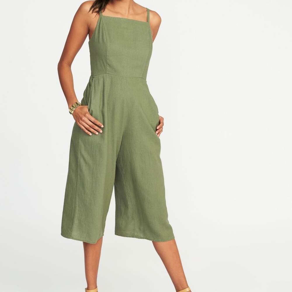 Linen-Blend, Cami- Jumpsuit